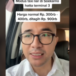 Potongan video tiktok dari Feli Zuhendri yang tertipu taksi liar di Bandara Soeta. (Foto: Tiktok Feli.Zulhendri)