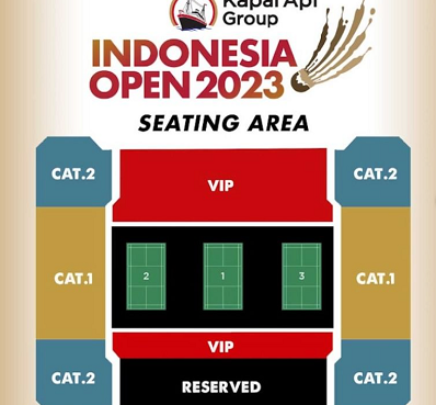 Denah penonton Indonesia Open 2023, tiket sudah dapat dibeli.