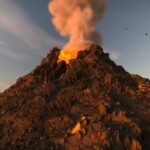 Ilustrasi Erupsi Gunung Sumeru