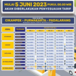 Tarif Tol Cipularang - Purbaleunyi akan alami kenaikan pada 5 Juni 2023.